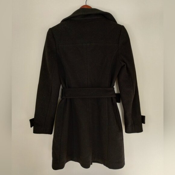 T. Babaton Virgin Wool Coat Small Black Classic Office Winter Coquette Neutral - Picture 4 of 13